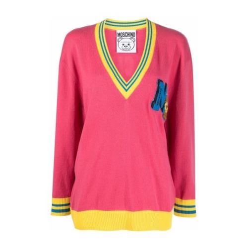 Afslappet Pink Cashmere Bomuld Sweater