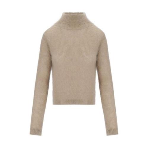 Mohair Uld Blanding Grå Strik Jumper