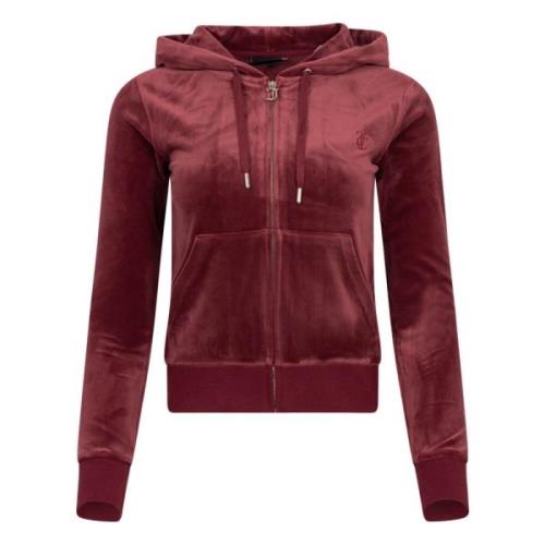 Klassisk Velour Zip Hoodie - Tawny Port