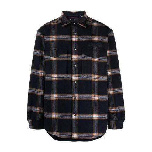 Blåt Check Overshirt