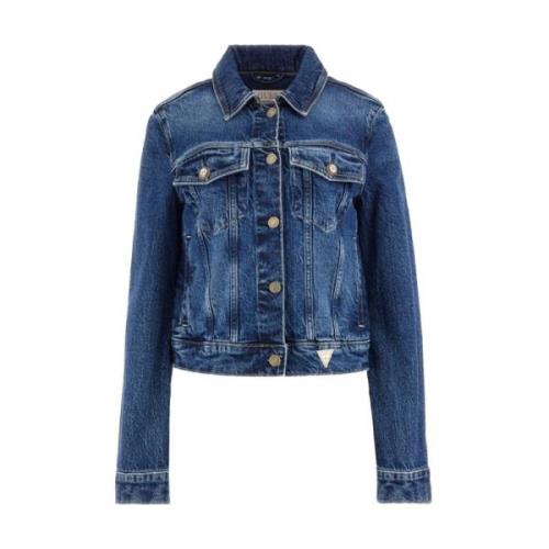 Denim jakke med juvelknapper