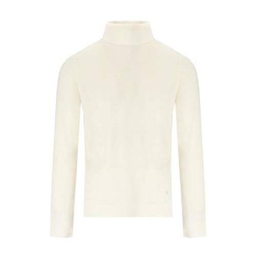 Creme Turtleneck Jumper i Virgin Wool