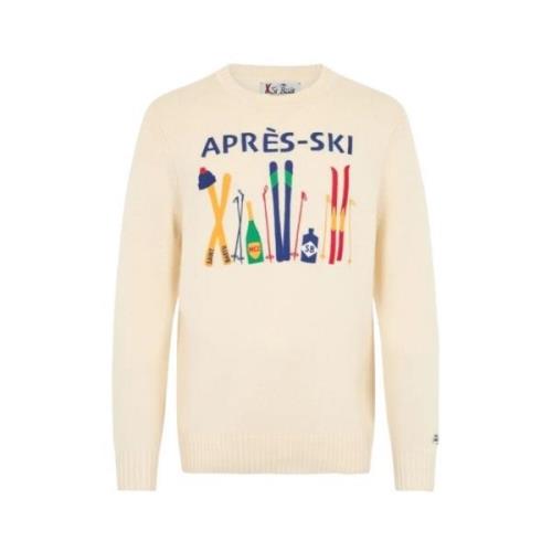 Multifarvet Crew Neck Sweater med Broderi