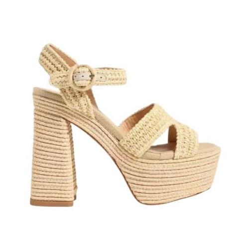 Beige Platform Sandaler Adriana Stil