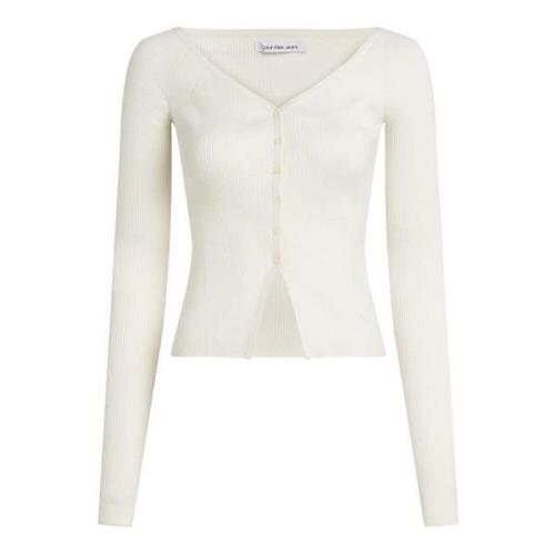 Ivory Knap Cardigan Sweater