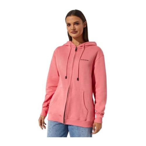 Pink Hoodie med Sort Logo