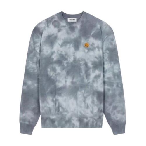 Blå tie-dye sweatshirt med tigerlogo