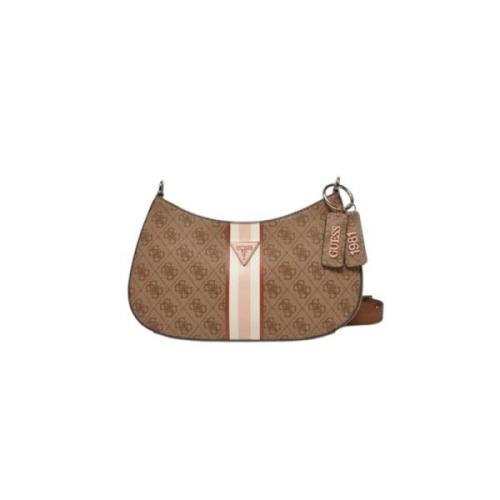 Beige Crossbody Taske med Frontlogo