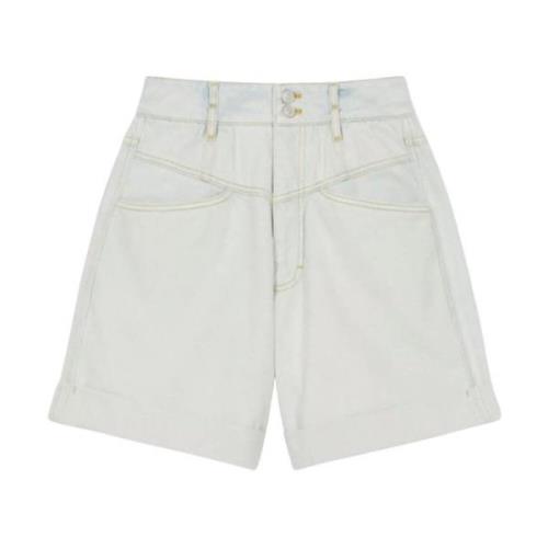 Højtaljede denim shorts