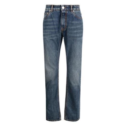 Blå Elegant Straight Jeans