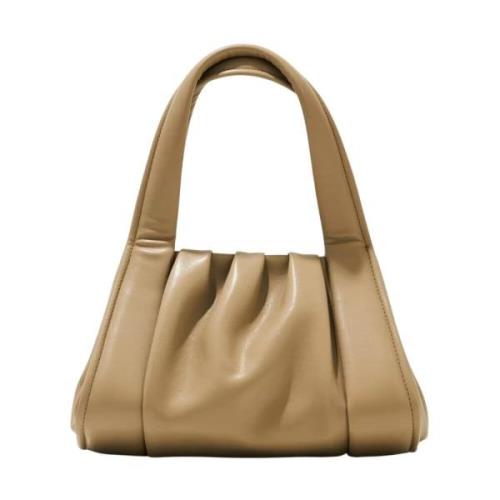 Beige Mushroom Taske med Gylden Snap