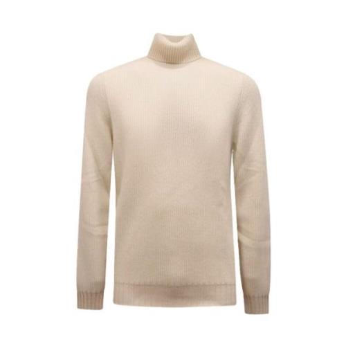 Kashmir Turtleneck Sweater med ribbestrikket broderi