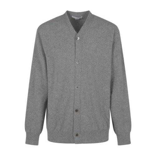 Grå Mænds Cardigan Strik Sweater