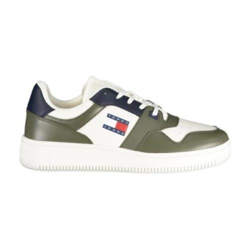 Grøn Polyester Sneaker med Polstret Sål