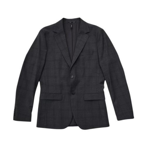 Slim Check Mørk Grå Blazer