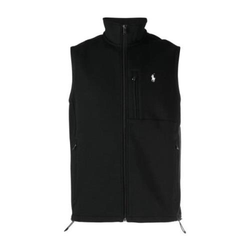 Afslappet Sort Bomuld Polyester Vest