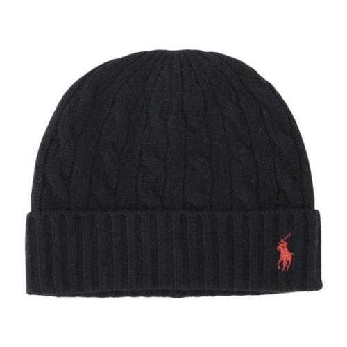 Flettet uldblanding Beanie med logo