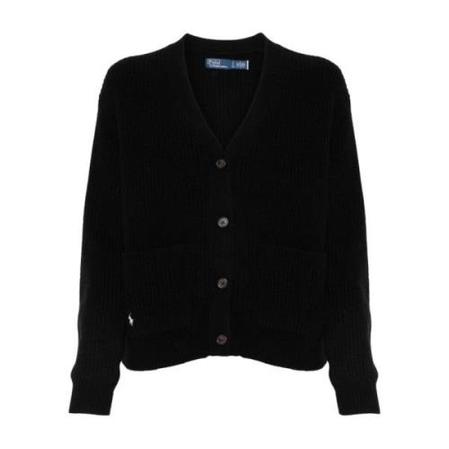 Sort Uld Cashmere Langærmet Cardigan