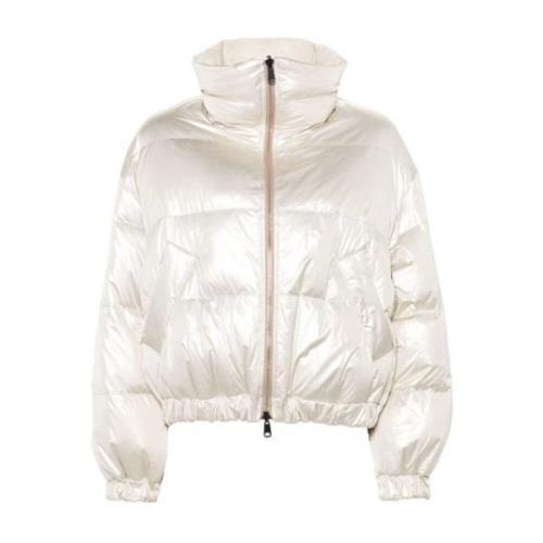 Iridescent Quilted Hvid Frakke