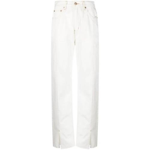 Hvide Straight Jeans med Sugar Rush Panel