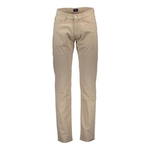 Beige Bomuld Jeans Bukser, 5-Lomme