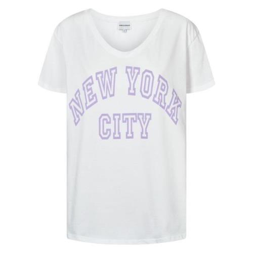 Hvid NYC Bomuld Tee med Grafisk Print