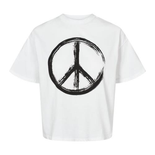 Hvid Peace Bomuld Cropped Tee