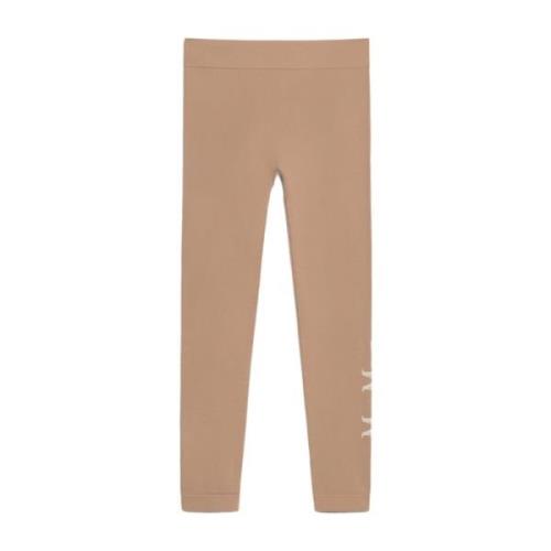 Beige Tekniske Logo Leggings