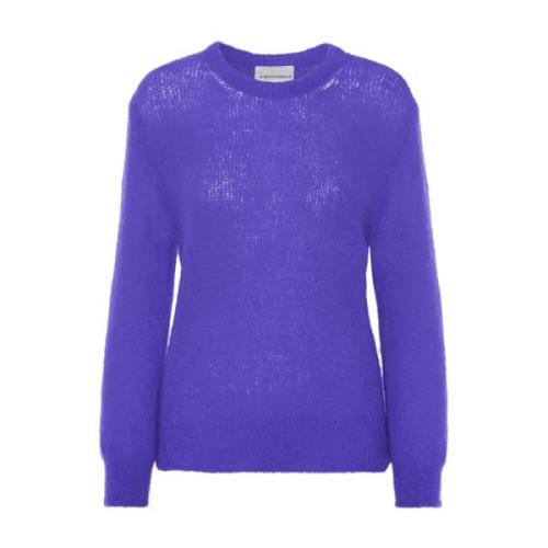 Blød Strik Pullover i Violet