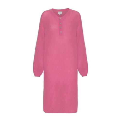 Blød Pink Mohair Blandingskjole