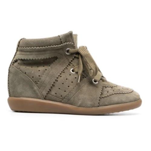 Taupe Sneakers med Blonder Lukning