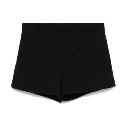 Sort Uld Crepe Shorts