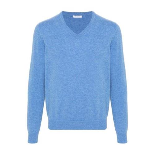 Kashmir V-Hals Sweater Blå