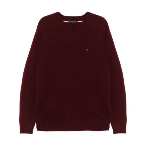 Rød Uldstrik Rund Hals Sweater