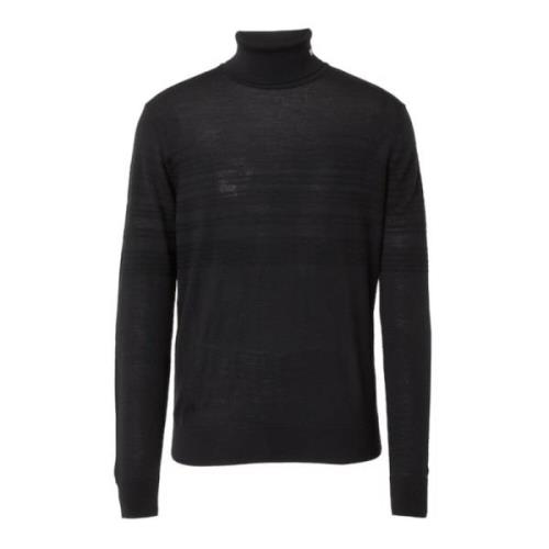 Navy Blue Uld Pullover med Broderet Ørnelogo