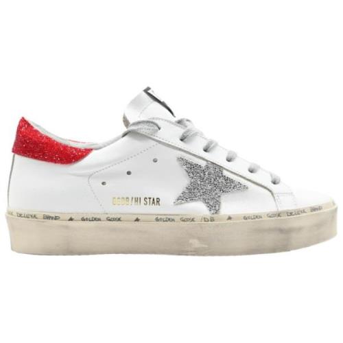 Hvid Glitter Rød Hi-Star Sneakers