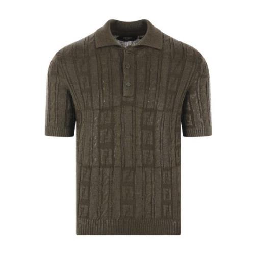 Mørkegrøn Strikket Polo Sweater