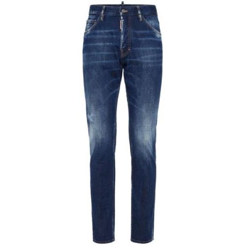 Marineblå Whisker Denim Jeans