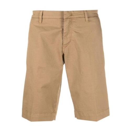 Brun Bomuld Gabardine Slim Fit Shorts