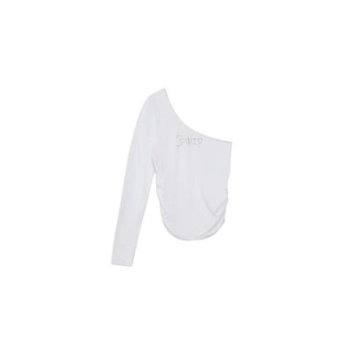 Asymmetrisk Hvid Jersey Top