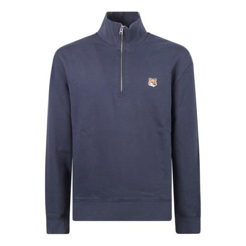 Fox Head Patch Half Zip Sweater