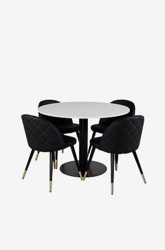 Spisegruppe Razzia med 4 spisebordsstole Velvet