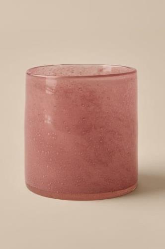 &Home - Lysestage/krukke Ruby Large højde 15 cm - Rosa - Lysestager & ...