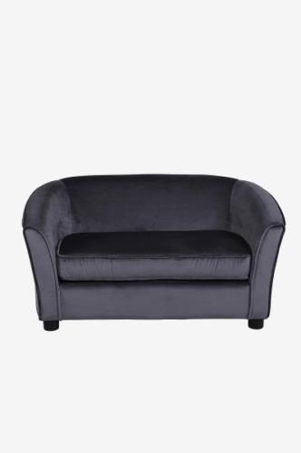 Venture Home - Måna Kids Sofa - Black / Dark Grey Velvet - Grå - Børne...