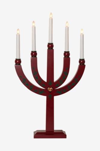 Star Trading - Lysestage Elias Tradition 61 cm - Rød - Adventslysestag...