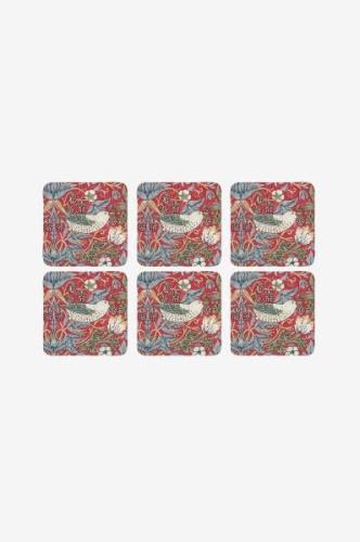 Pimpernel - Glasbrikker Morris & Co Strawberry Thief Red 6-pak - Flerf...