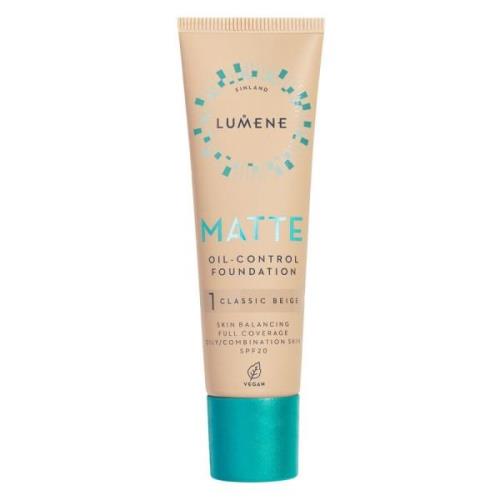 Lumene Matte Oil-Control Foundation SPF20 1 Classic Beige 30 ml