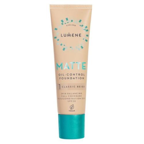 Lumene Matte Oil-Control Foundation SPF20 1 Classic Beige 30 ml