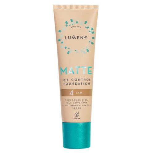 Lumene Matte Oil-Control Foundation SPF20 4 Tan 30 ml