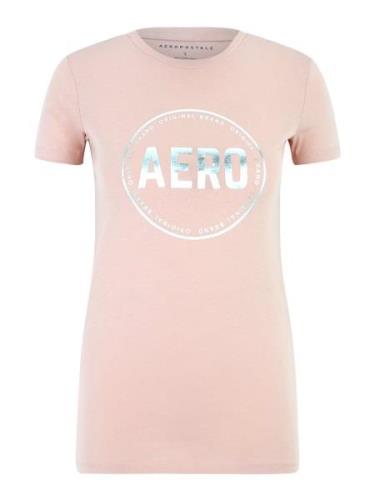 AÉROPOSTALE Shirts 'JUN'  røgblå / aqua / lyserød / hvid